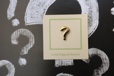 Question Everything Pin Question Mark Gold Lapel Pin – lapelpinplanet