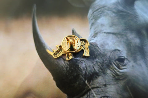 Rhinoceros Gold Lapel Pin