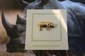 Rhinoceros Gold Lapel Pin