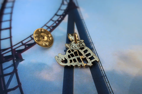 Roller Coaster Gold Lapel Pin