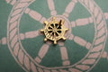 Ship's Wheel Gold Lapel Pin
