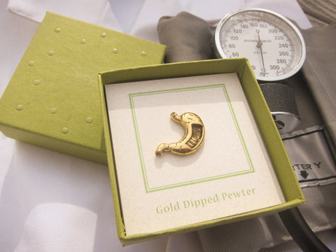 Stomach Gold Lapel Pin