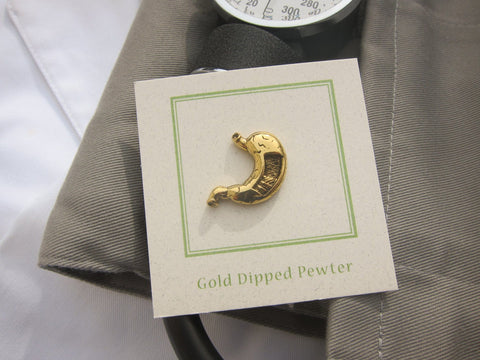 Stomach Gold Lapel Pin