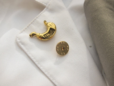 Stomach Gold Lapel Pin