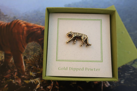 Tiger Gold Lapel Pin