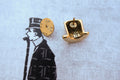Top Hat Gold Lapel Pin