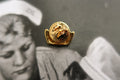 Vintage Nurse Hat Gold Lapel Pin