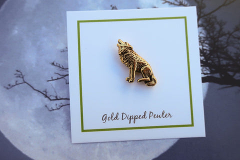 Wolf Gold Lapel Pin