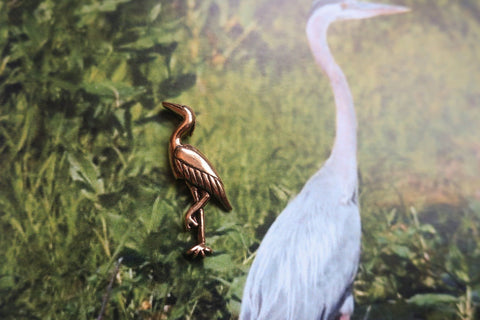 Heron Gold Lapel Pin