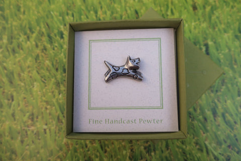 Leaping Dog Lapel Pin