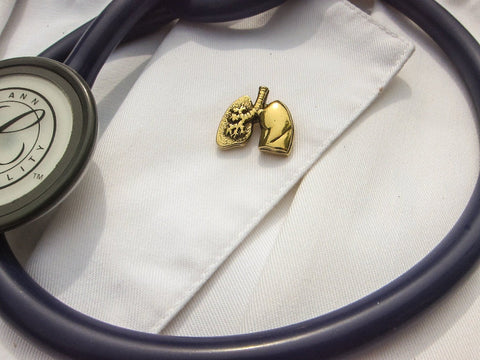 Lungs Gold Lapel Pin