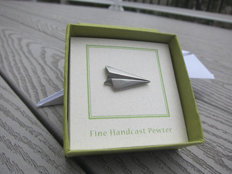 Paper Airplane Lapel Pin