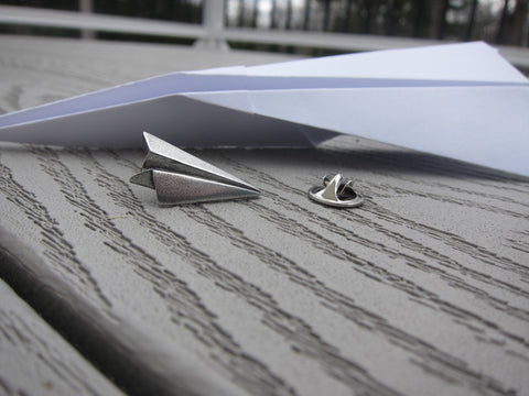 Paper Airplane Lapel Pin
