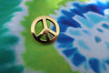 Peace Sign Gold Lapel Pin
