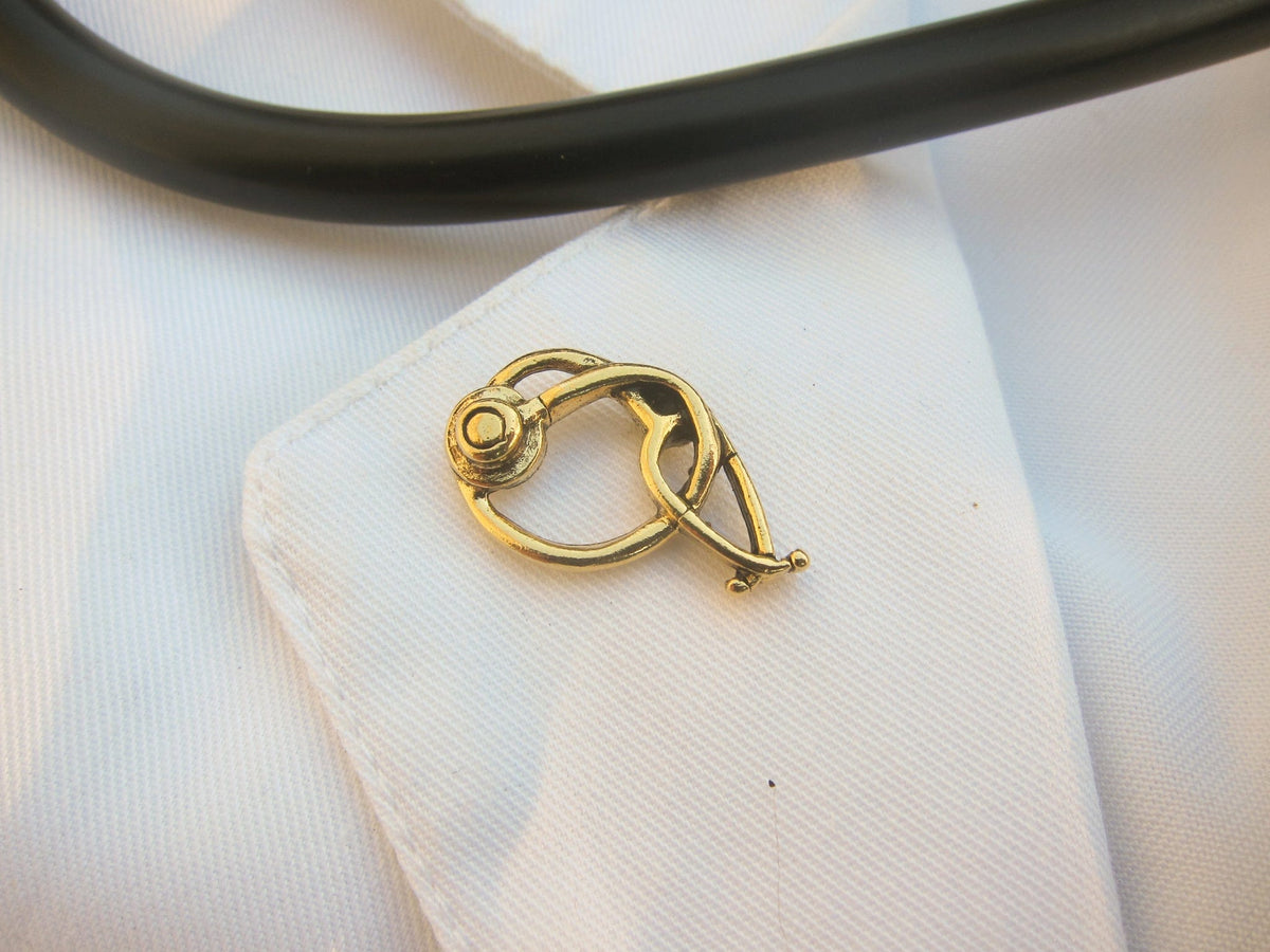 Stethoscope Gold Lapel Pin