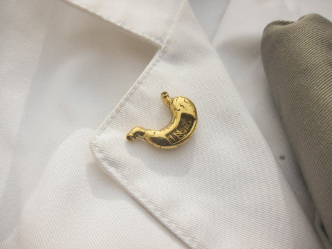 Stomach Gold Lapel Pin