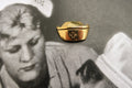 Vintage Nurse Hat Gold Lapel Pin